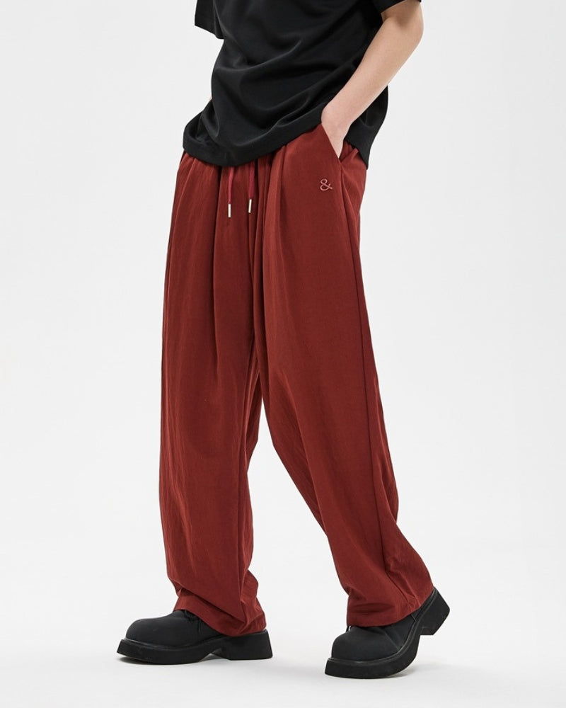 Avslappnade Broderade Wide-Leg-byxor