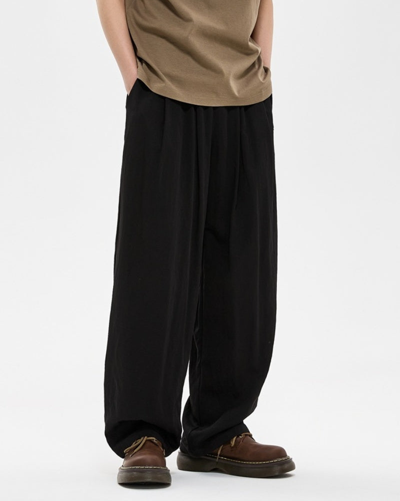 Avslappnade Broderade Wide-Leg-byxor
