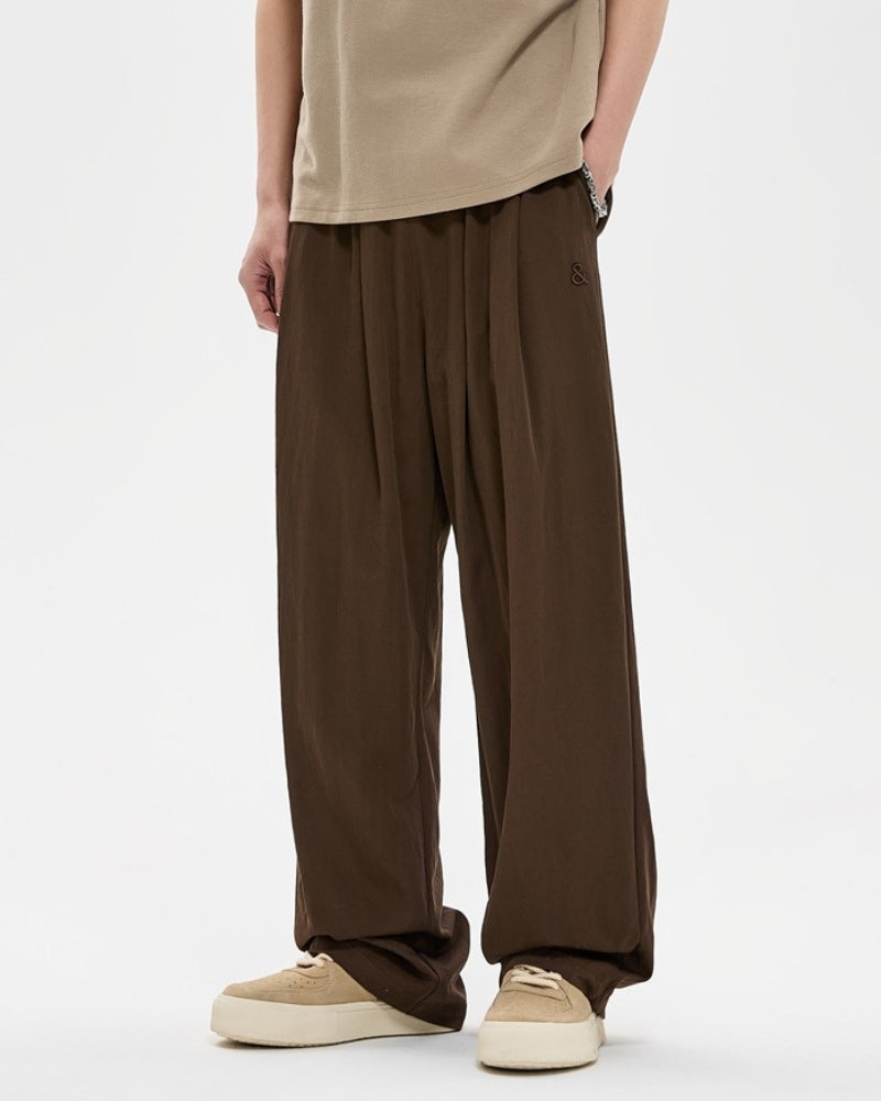 Avslappnade Broderade Wide-Leg-byxor