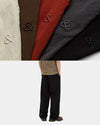 Avslappnade Broderade Wide-Leg-byxor
