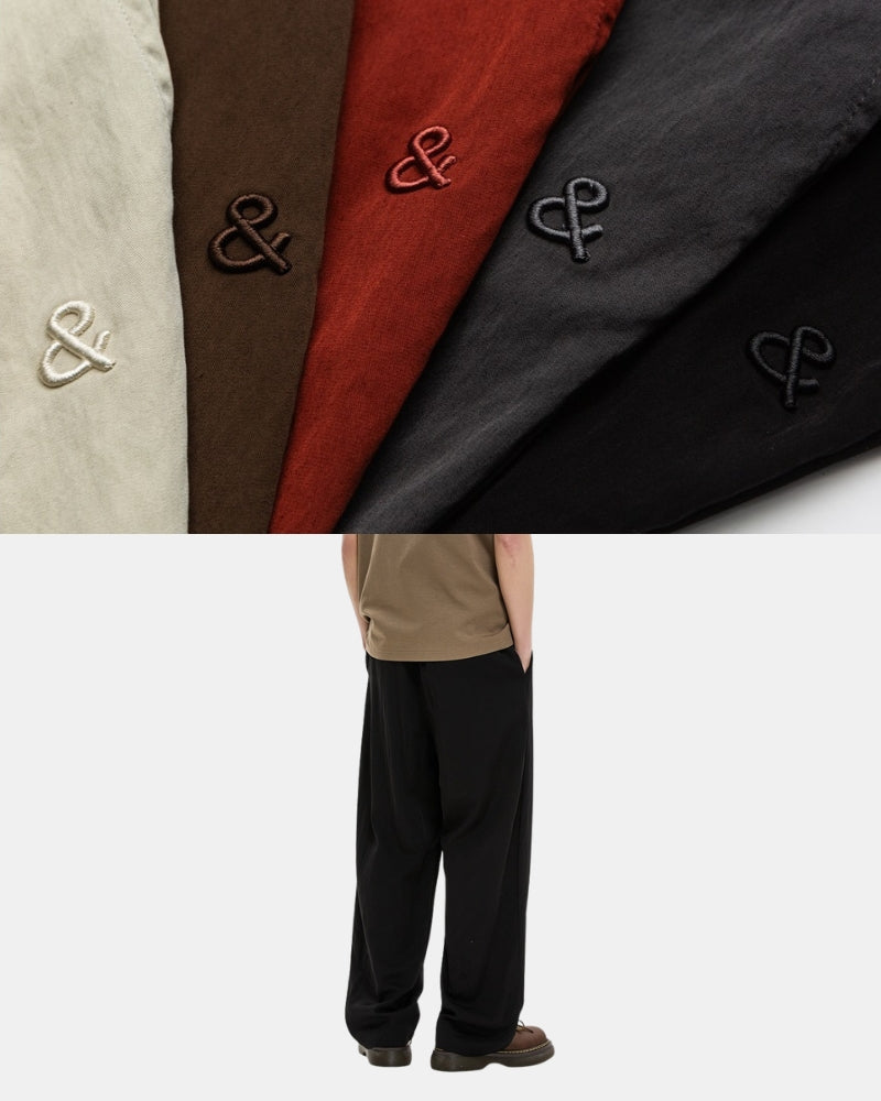 Avslappnade Broderade Wide-Leg-byxor
