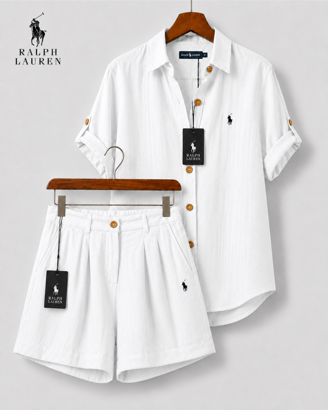 RL™ Dam Premium Linneskjorta &amp; Shorts-set