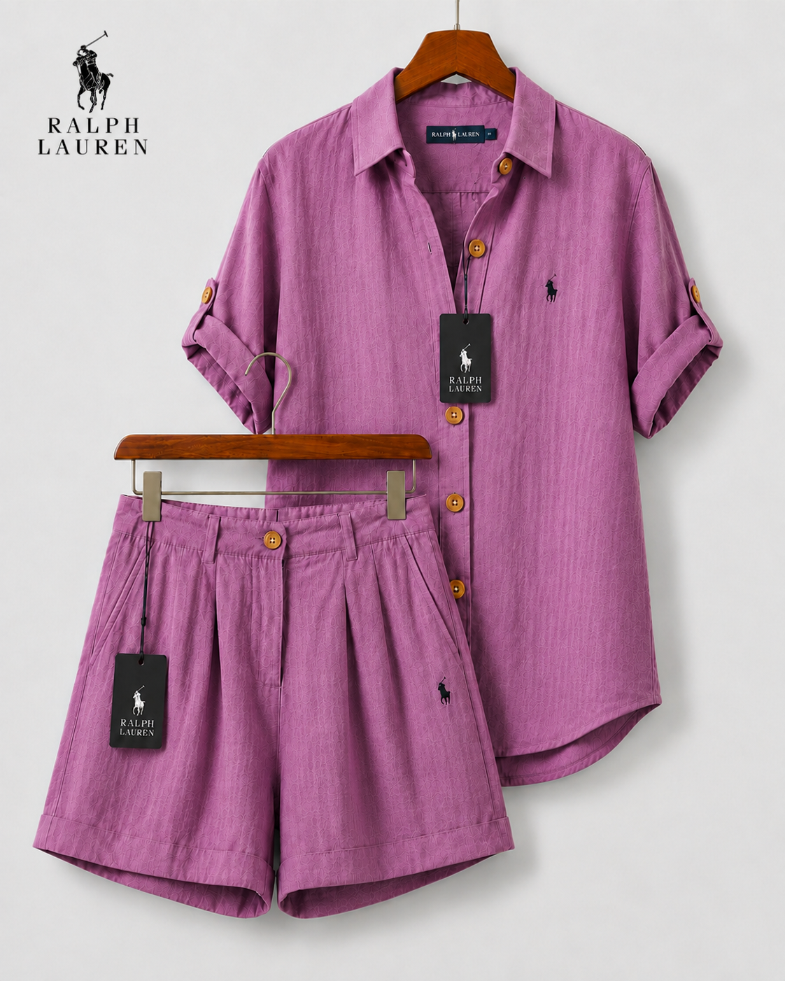 RL™ Dam Premium Linneskjorta &amp; Shorts-set