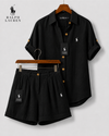 RL™ Dam Premium Linneskjorta &amp; Shorts-set