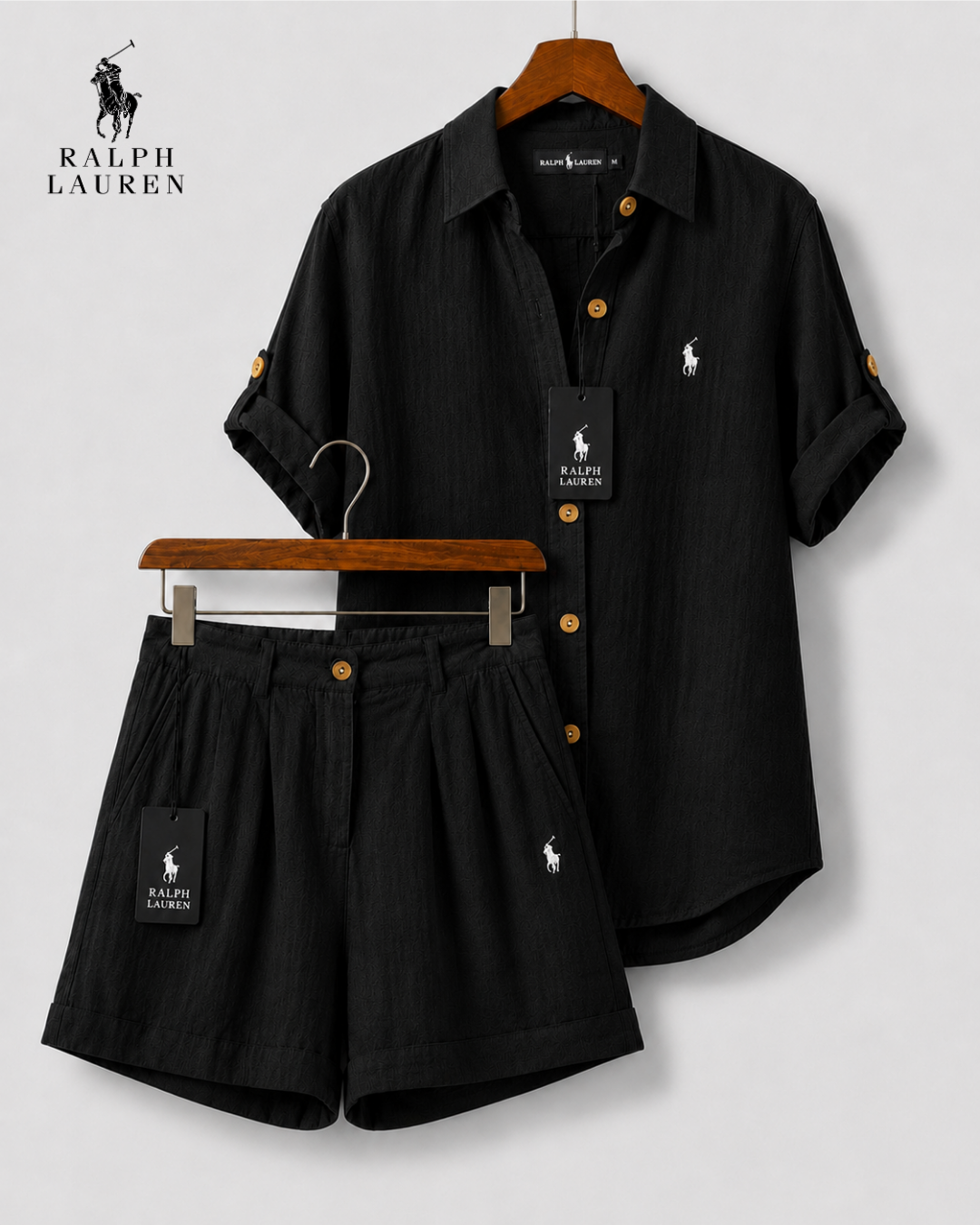 RL™ Dam Premium Linneskjorta &amp; Shorts-set