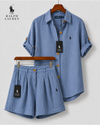 RL™ Dam Premium Linneskjorta &amp; Shorts-set