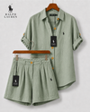 RL™ Dam Premium Linneskjorta &amp; Shorts-set