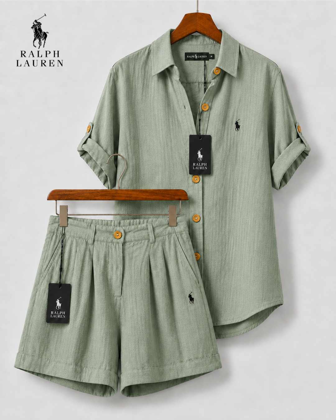 RL™ Dam Premium Linneskjorta &amp; Shorts-set