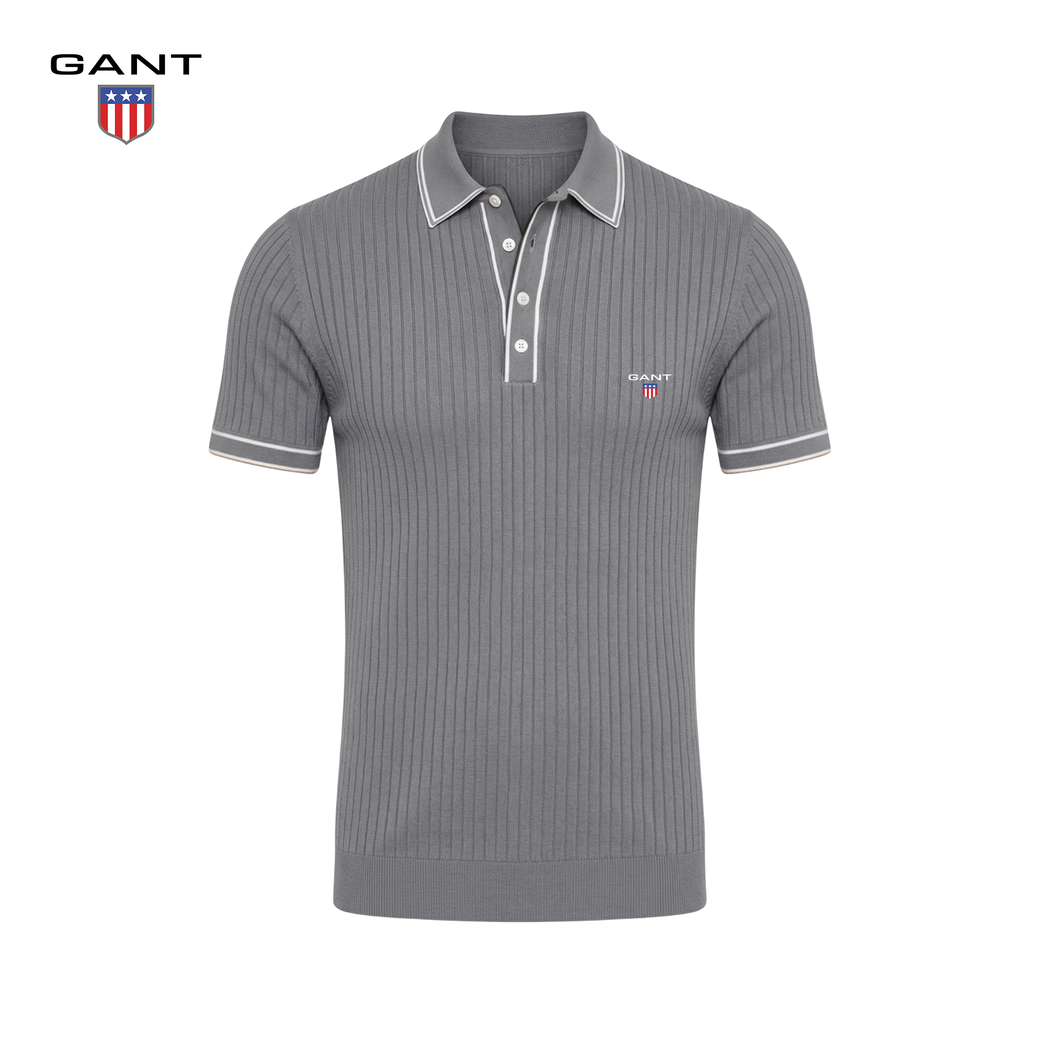 GANT® Ribbstickad Piké