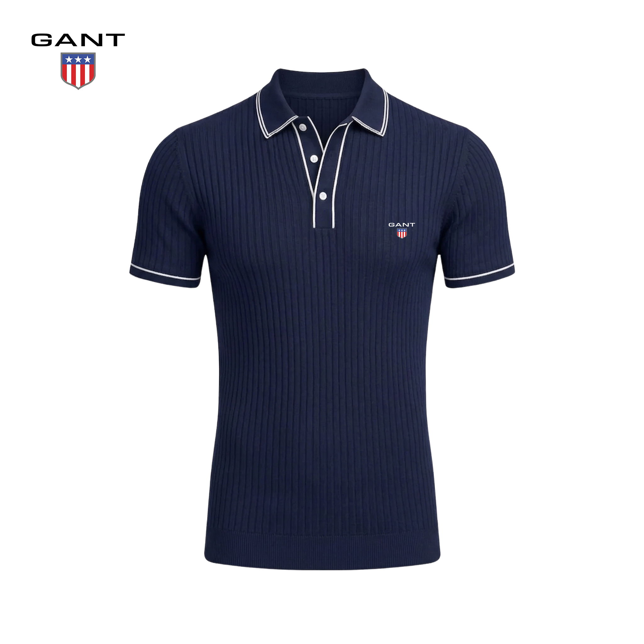 GANT® Ribbstickad Piké