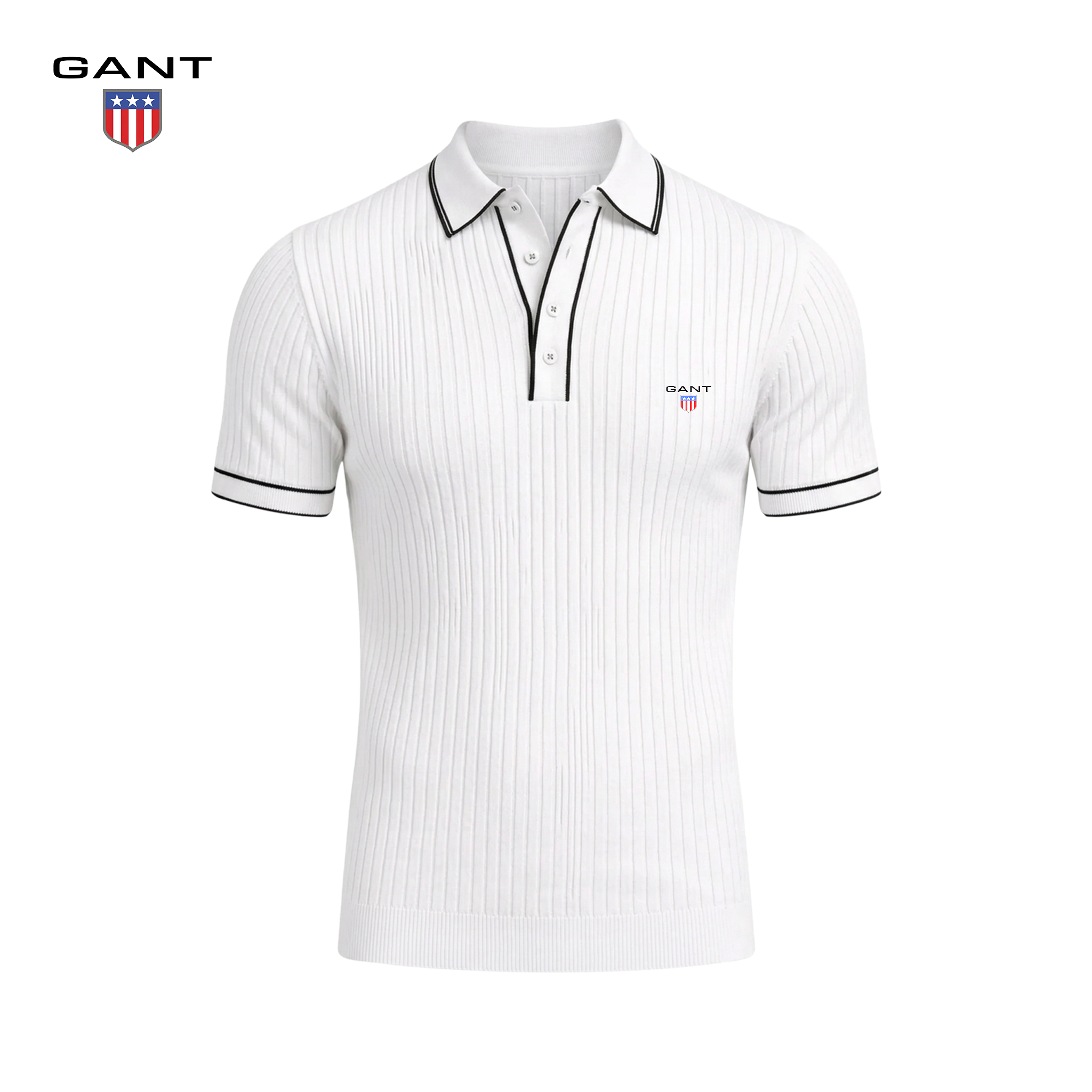 GANT® Ribbstickad Piké