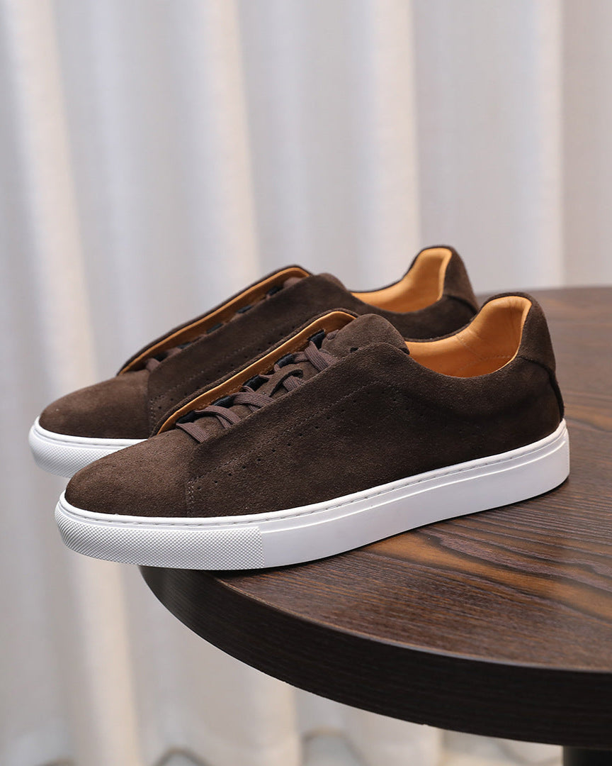 Softey Suede Low-sneakers - bruna