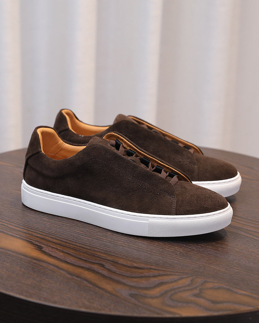 Softey Suede Low-sneakers - bruna