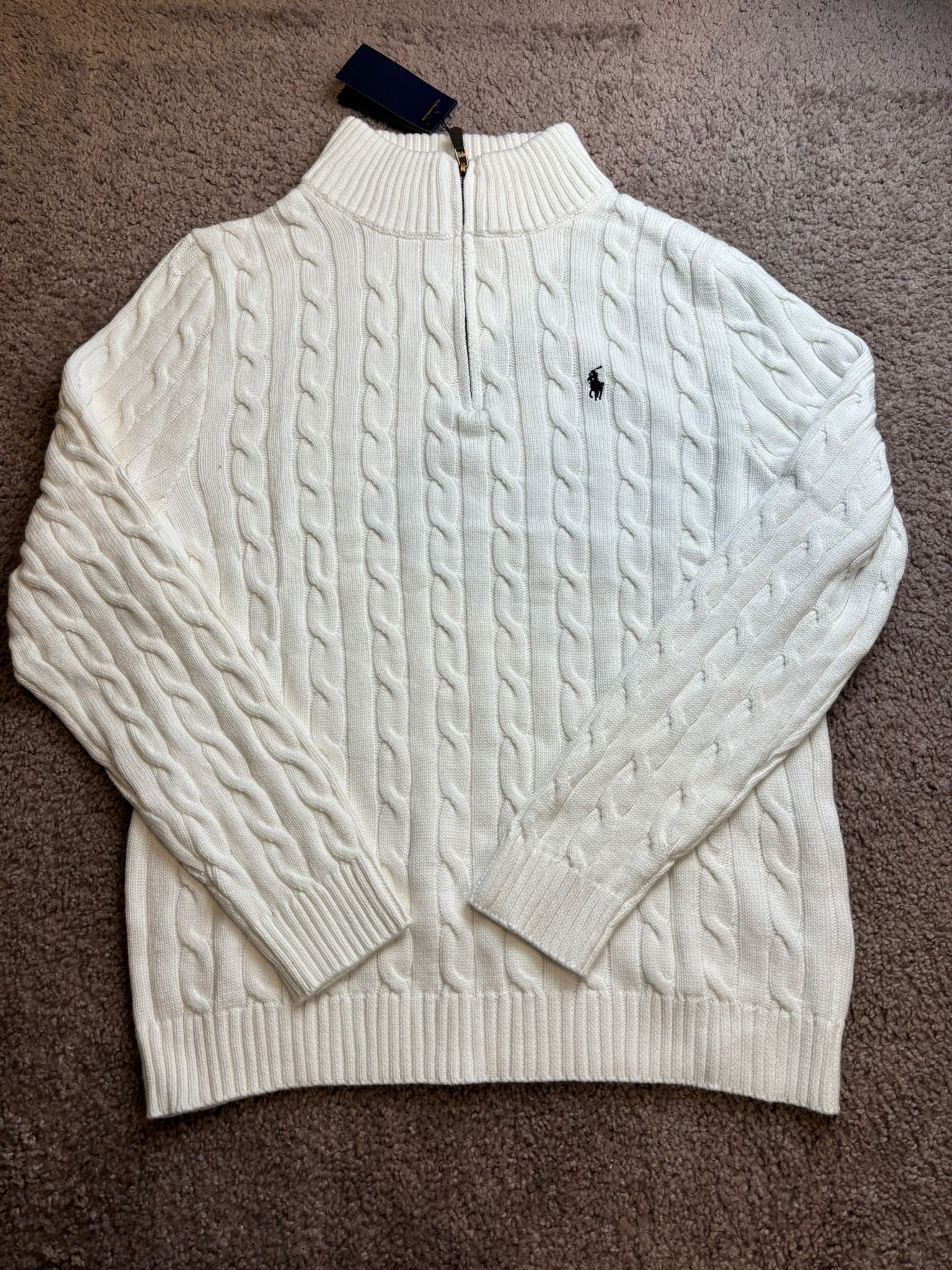 Ralph Lauren Stickad Tröja med Halv Dragkedja