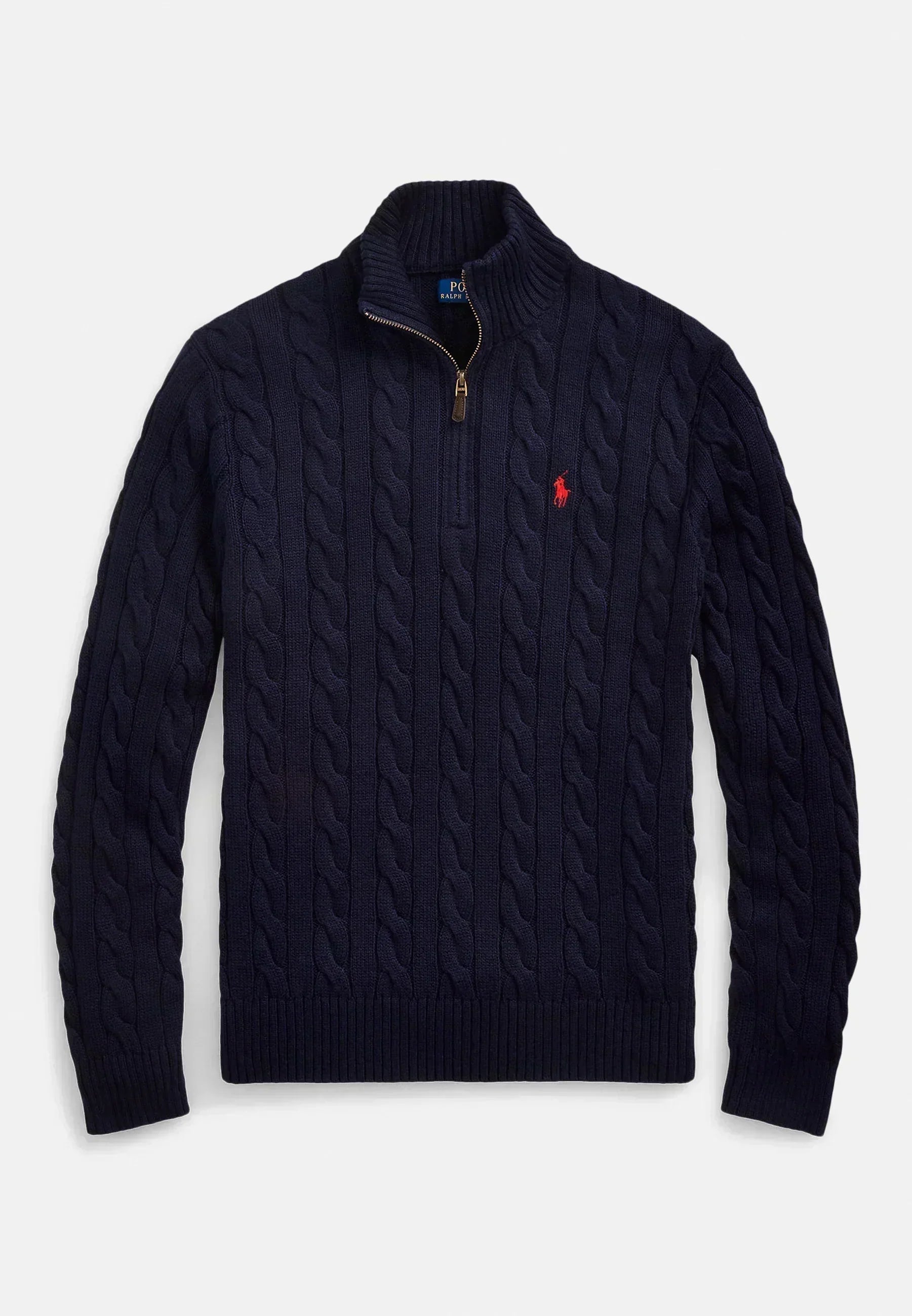 Ralph Lauren Stickad Tröja med Halv Dragkedja