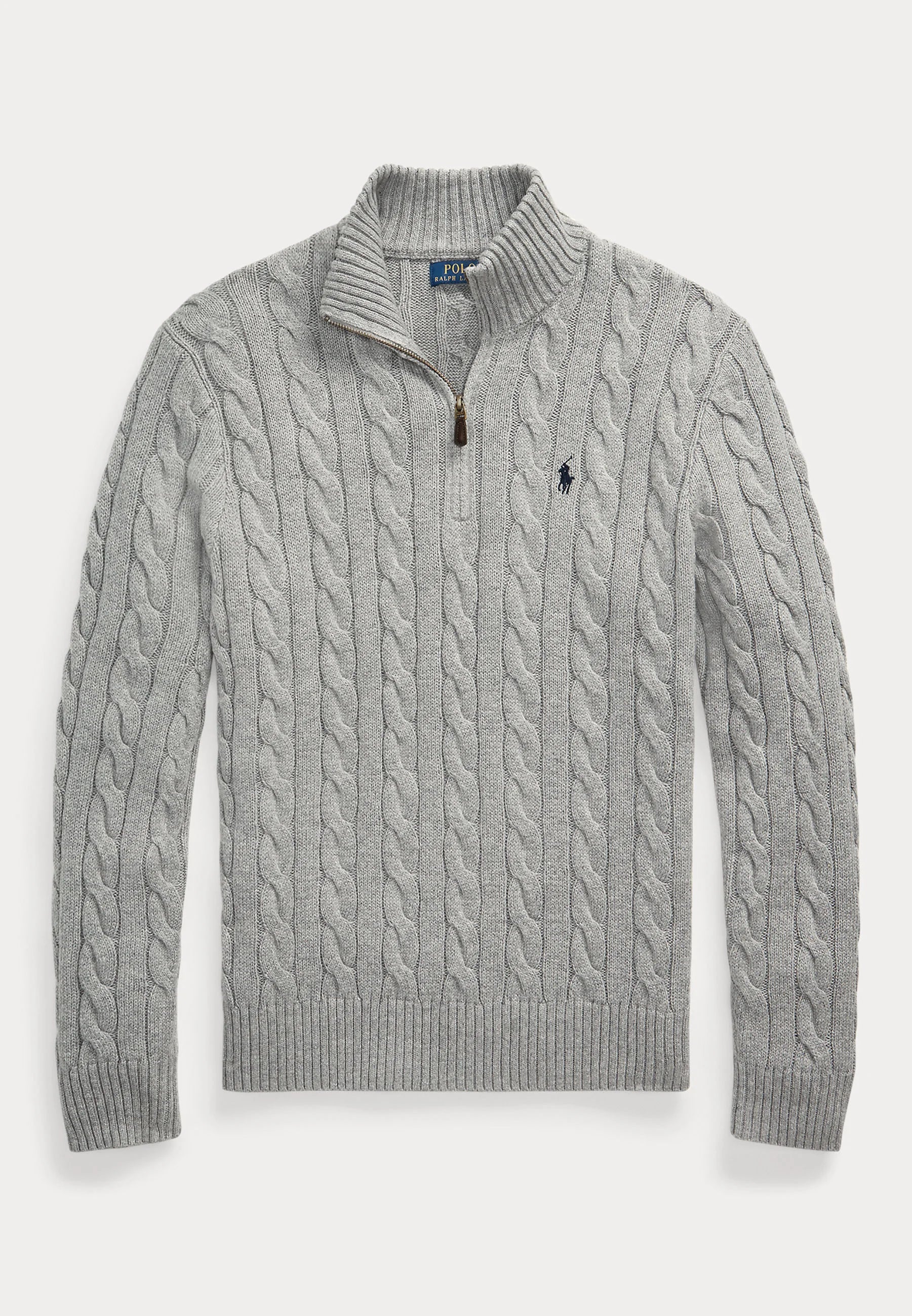 Ralph Lauren Stickad Tröja med Halv Dragkedja
